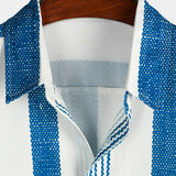 Vintage Blue Striped Men's Shirt