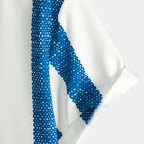 Vintage Blue Striped Men's Shirt