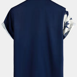 Navy Aloha Floral Striped Men's Shirt