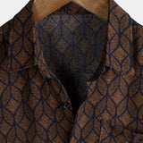 Brown Retro Pocket Men's Shirt
