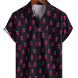 Pink Skull Punk Rock Men's Shirt