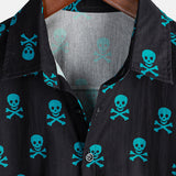 Declan Men's Skull Print Short-Sleeve Shirt – Black