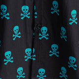 Declan Men's Skull Print Short-Sleeve Shirt – Black