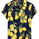 Wade Men's Hawaiian Lime Print Short-Sleeve Shirt