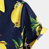 Wade Men's Hawaiian Lime Print Short-Sleeve Shirt