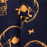 Navy Skull Print Aloha Men's Shirt
