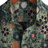 Miles Men's Retro Short-Sleeve Floral Shirt – Green