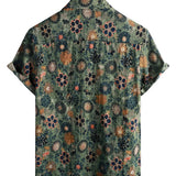 Miles Men's Retro Short-Sleeve Floral Shirt – Green