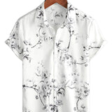 White Floral Hawaiian Men's Shirt