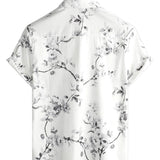 White Floral Hawaiian Men's Shirt