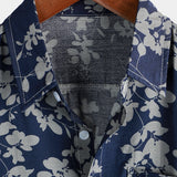 Derek Men's Retro Short-Sleeve Floral Shirt – Navy