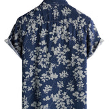 Derek Men's Retro Short-Sleeve Floral Shirt – Navy