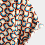 Yellow Retro Circle Print Men's Shirt