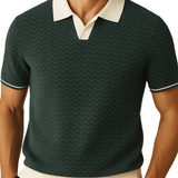 Wave-Textured Men's Polo Shirt