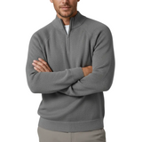 Men's Half-Zip Mock Neck Sweater - Grey