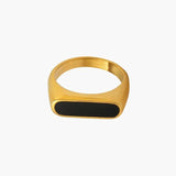 Obsidian Band Ring