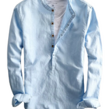 Premium Men's Slim-Fit Linen-Blend Shirt
