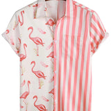 Pink Flamingo Striped Men's Shirt