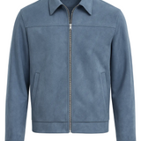Men's Microsuede Jacket – Light Blue