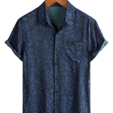 Navy Boho Tribal Print Men's Shirt