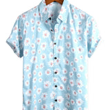 Hawaiian Daisy Print Men's Shirt