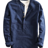 Premium Men's Slim-Fit Linen-Blend Shirt