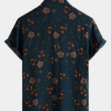 Navy Floral Summer Men's Shirt