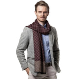 Jonas Men's Cashmere Merino Wool Scarf - Burgundy