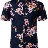 Navy or White Floral Men's Shirt