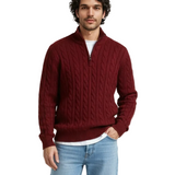 Cotton Men's Zip-Up Sweater