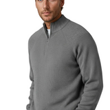 Men's Half-Zip Mock Neck Sweater - Grey