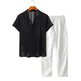 Men's Short-Sleeve Set – Black & White