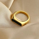 Obsidian Band Ring