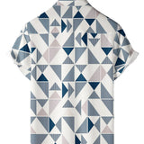 White Geometric Triangle Men's Shirt