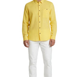 Spencer Men's Linen-Blend Shirt – Light Yellow
