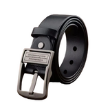 Harvey Men's Leather Belt with Classic Metal Buckle