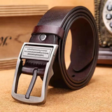 Harvey Men's Leather Belt with Classic Metal Buckle