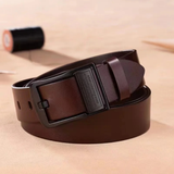 Harvey Men's Leather Belt with Classic Metal Buckle