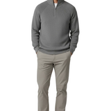 Men's Half-Zip Mock Neck Sweater - Grey