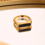 Obsidian Band Ring