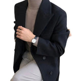 Elegant Men's Double-Breasted Coat