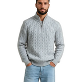 Cotton Men's Zip-Up Sweater