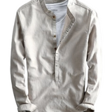Premium Men's Slim-Fit Linen-Blend Shirt