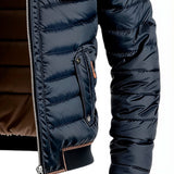 Men's Retro Quilted Jacket with Contrast Panels