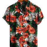 Levi Men's Hawaiian Short-Sleeve Floral Shirt – Green