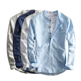 Premium Men's Slim-Fit Linen-Blend Shirt