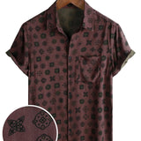 Steve Red Retro Geometric Men's Shirt