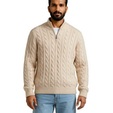 Cotton Men's Zip-Up Sweater