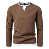 Caleb Men's Long Sleeve Combed Cotton Tee