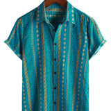 Wade Blue Retro Striped Men's Shirt